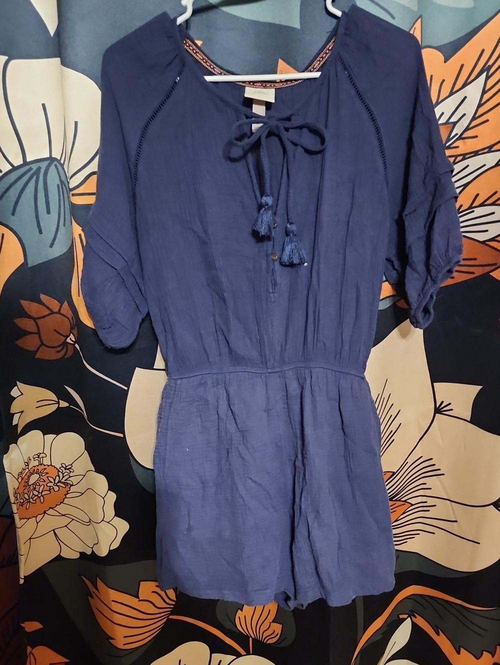 Knox Rose Navy Blue Short Sleeve Romper